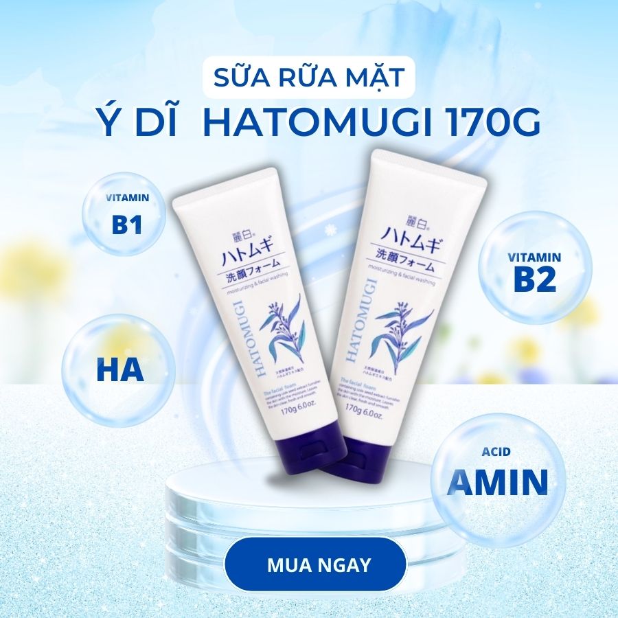  SỮA RỬA MẶT Ý DĨ DƯỠNG ẨM SÁNG DA HATOMUGI 170G